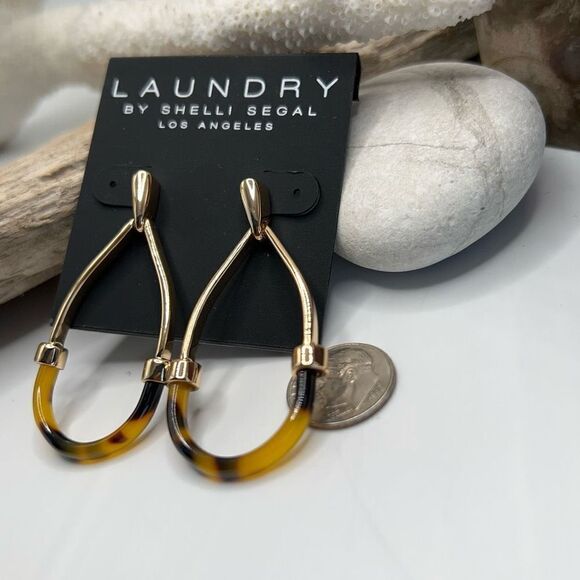 GOLD TEARDROP DANGLE Earrings Laundry by Shelli Segal $18 ea / 3 for $30 - Picture 5 of 8